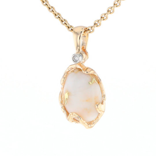 Gold Quartz Free Form Pendant