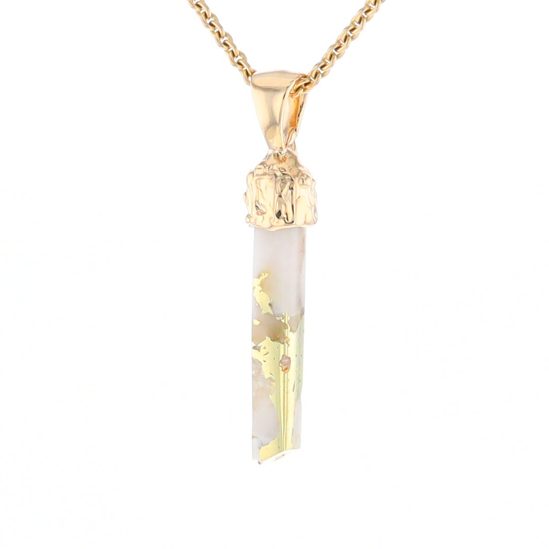 Gold Quartz Free Form Pendant