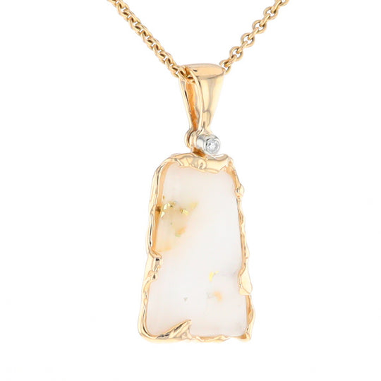 Gold Quartz Freeform Pendant  (G2)