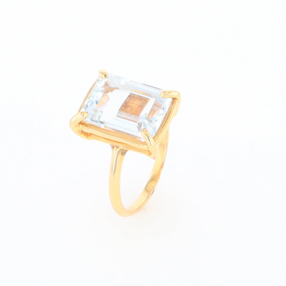 Emerald Cut Blue Topaz Ring