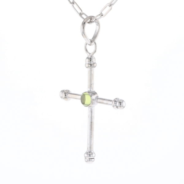 Silver Peridot Cross