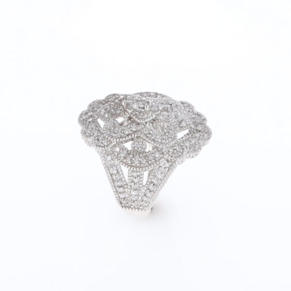 Floral Filigree Design Diamond Ring