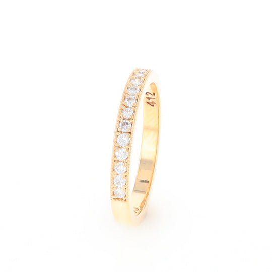 Yellow Gold Milgrain Diamond Wedding Band