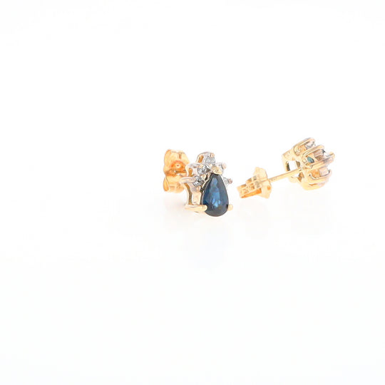 Pear Sapphire & Diamond Earrings