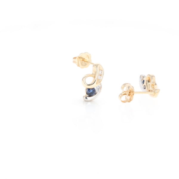 Blue Sapphire Swirl Earrings