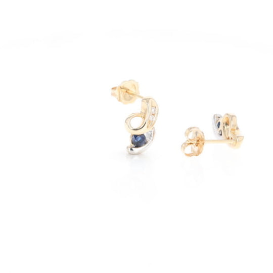 Blue Sapphire Swirl Earrings