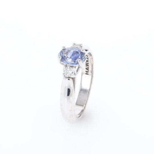 Ceylon Sapphire Three-Stone Trellis Ring