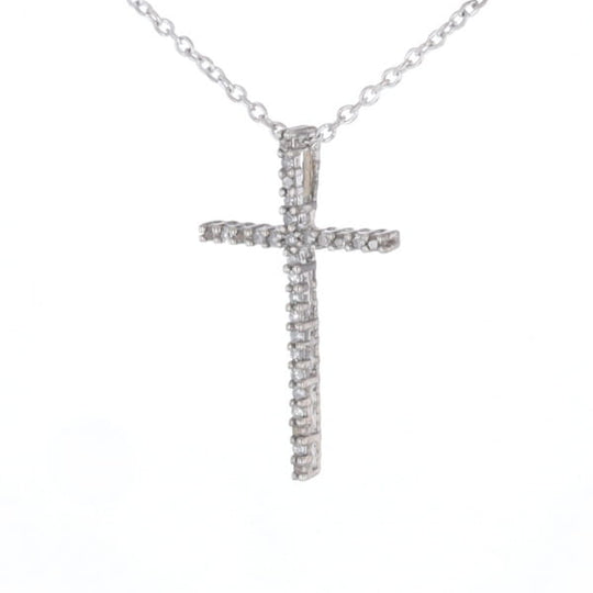 Thin Diamond Cross Necklace