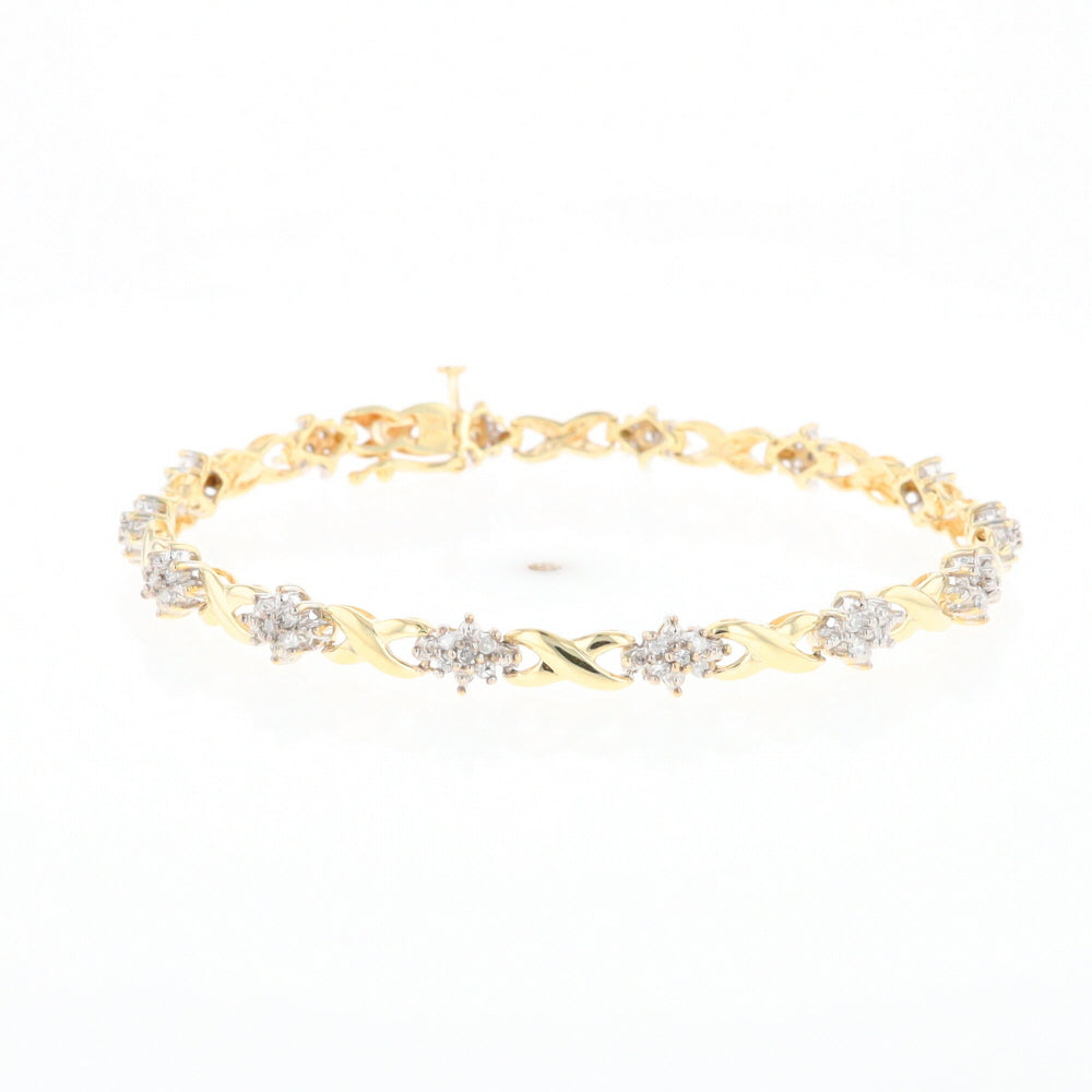 Diamond Cluster & Infinity Link Tennis Bracelet