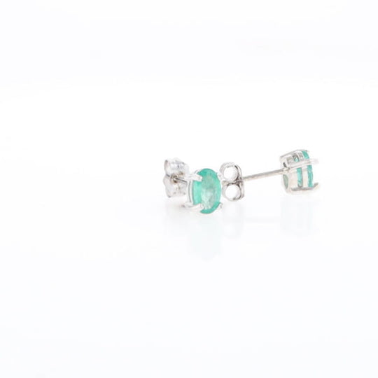 Oval Emerald Stud Earrings
