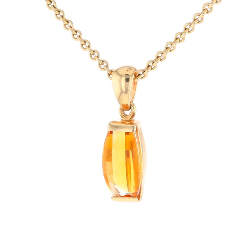 Fancy Cut Citrine Solitaire Pendant