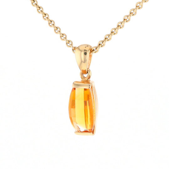 Fancy Cut Citrine Solitaire Pendant