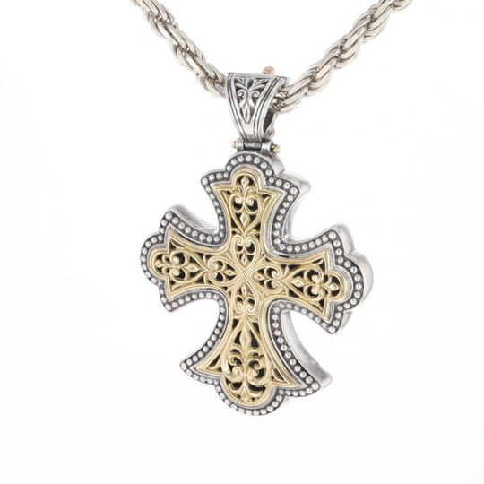 Sterling and 18K Gold Konstantino Cross Pendant