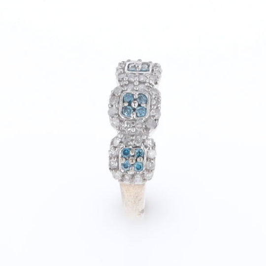 Triple Diamond Halo Ring