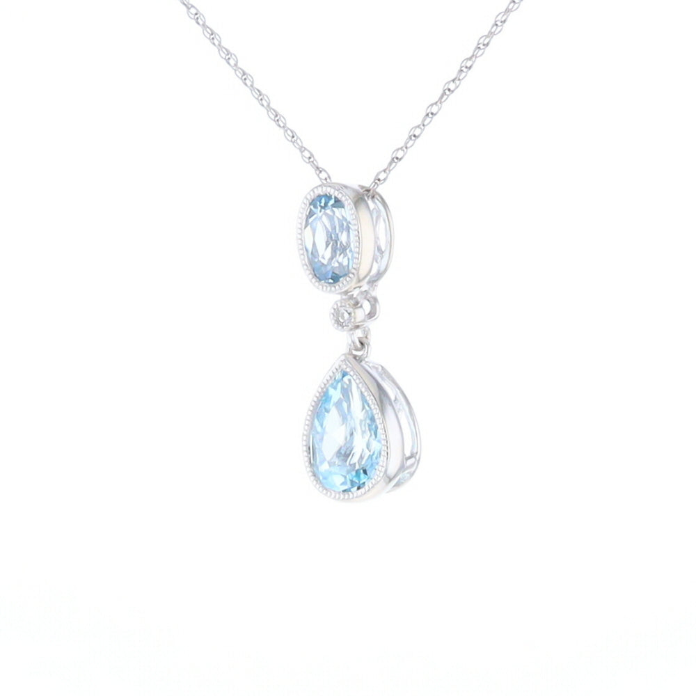 Oval and Pear-Shaped Aquamarine Pendant