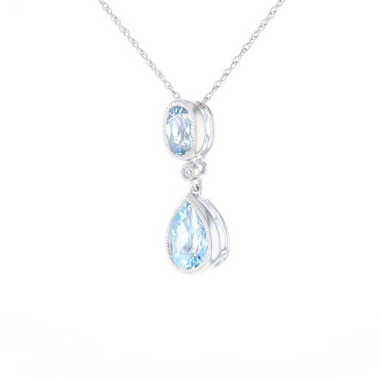 Oval and Pear-Shaped Aquamarine Pendant