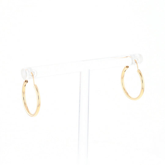 Gold Hollow Tube Hoop Earrings