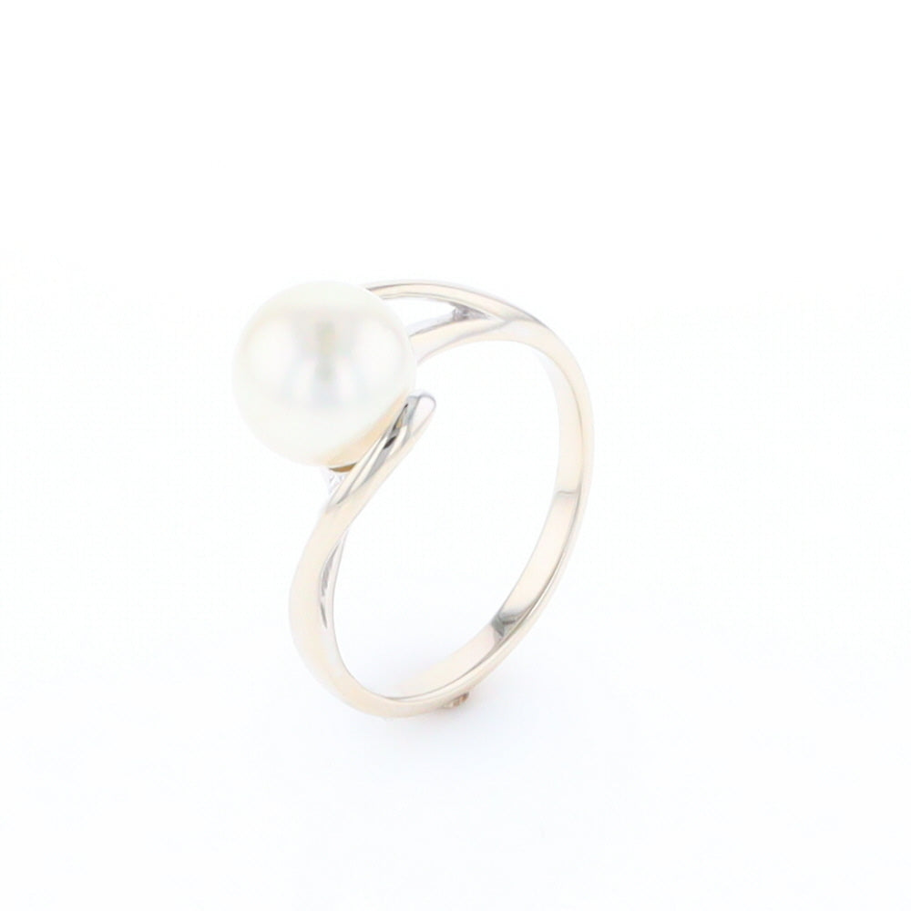 Pearl Solitaire Bypass Ring