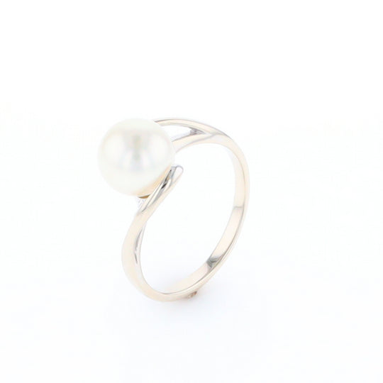 Pearl Solitaire Bypass Ring