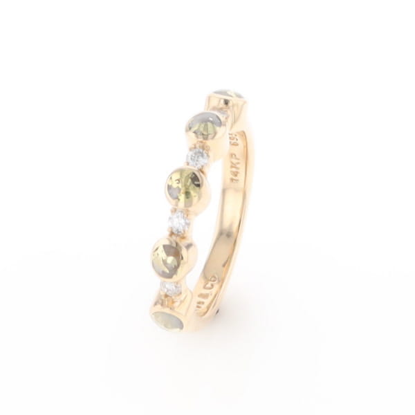 Gold Quartz Circle Inlay Wedding Band - G2