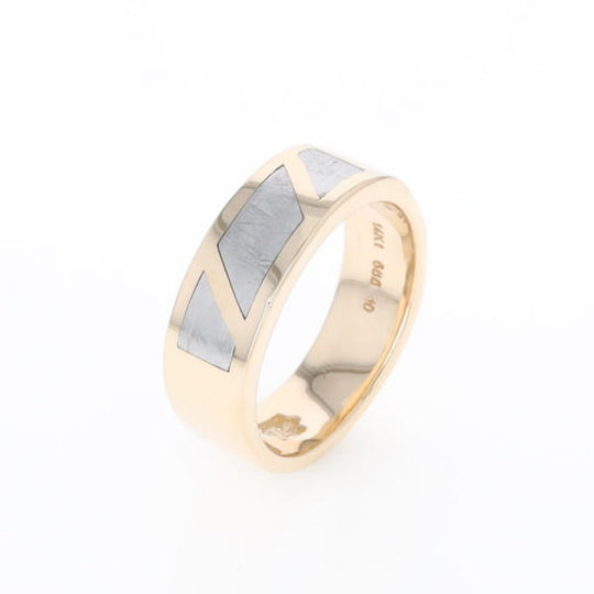 Meteorite Ring, 3 Section Inlaid Design
