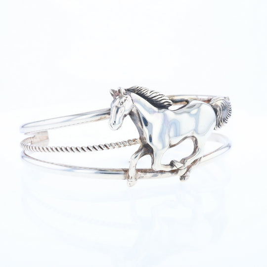 Silver Horse Native Cuff Bracelet