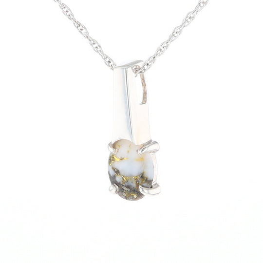 Gold Quartz Cabochon Pendant