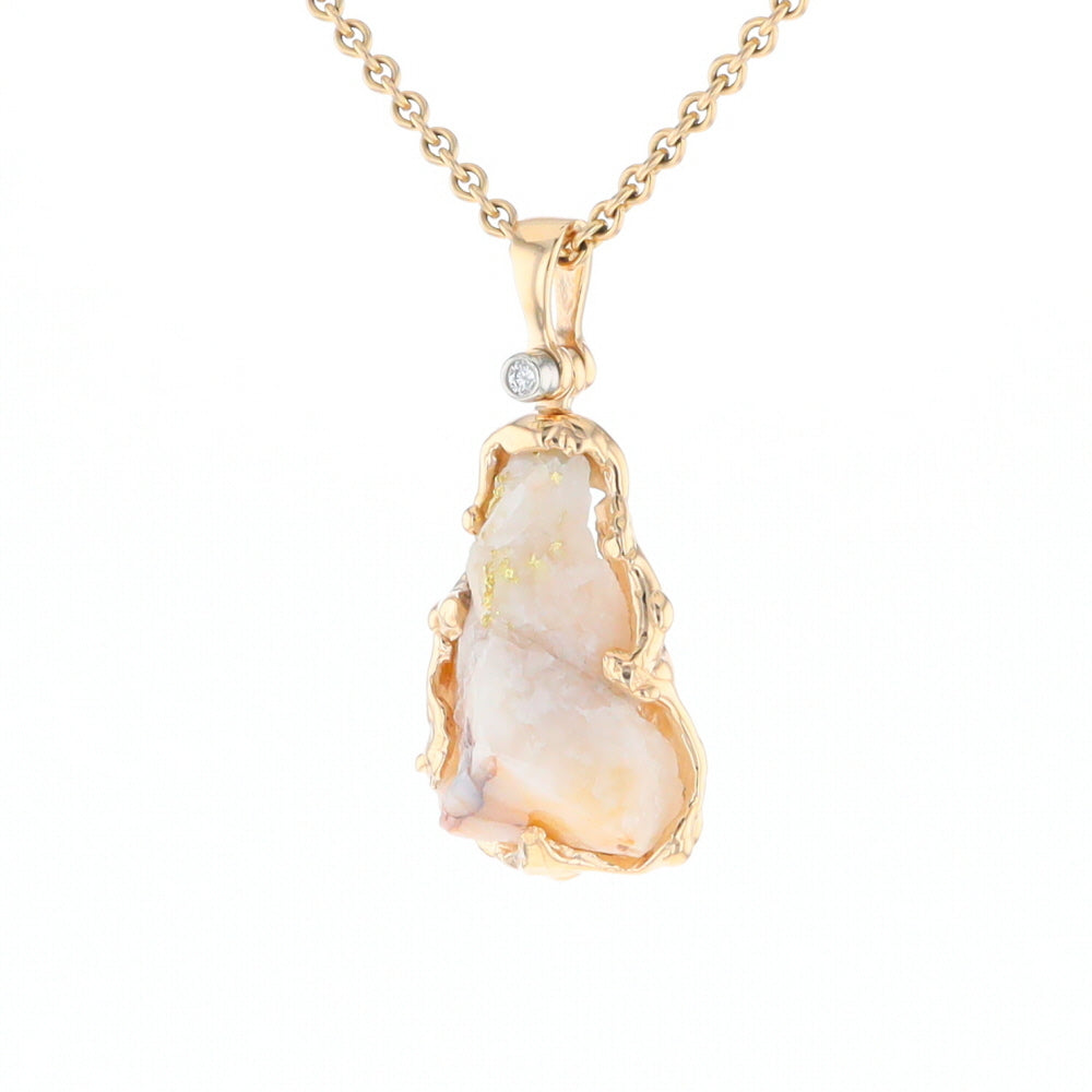 Rough gold Quartz Freeform Pendant