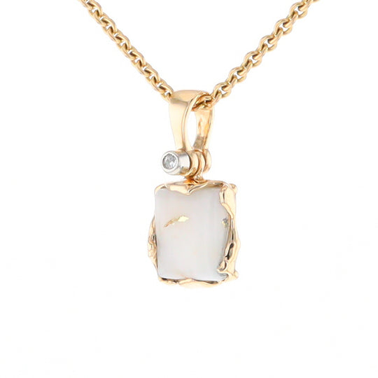 Gold Quartz Freeform Pendant (G2)