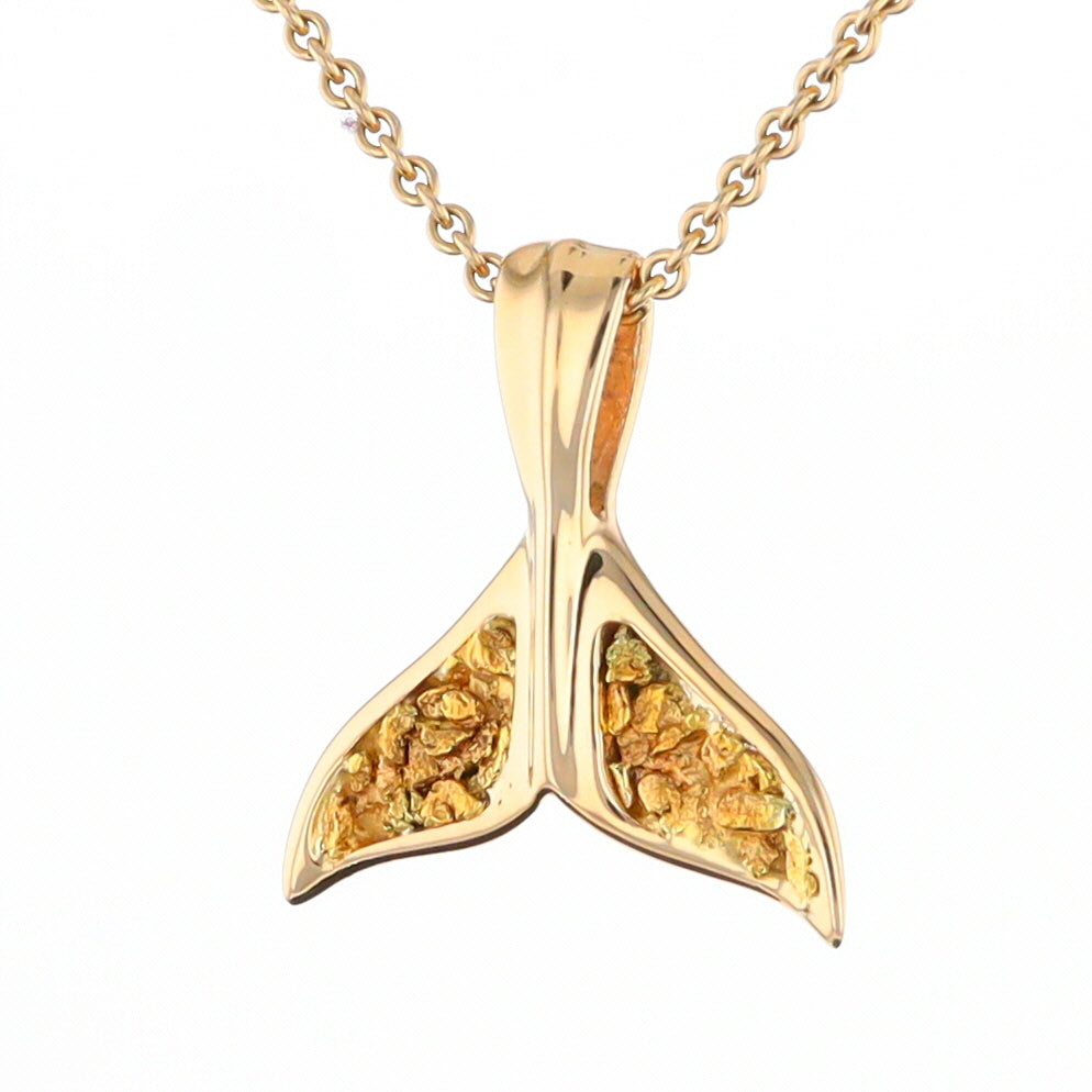 Whale Tail Gold Nugget Pendant