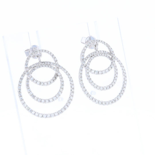 Diamond Circle Dangle Earrings