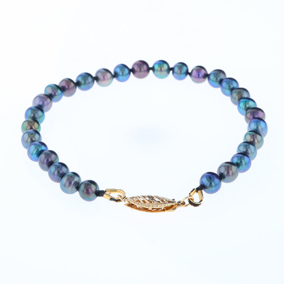 Cultured Tahitian Blue Pearl Strand Bracelet
