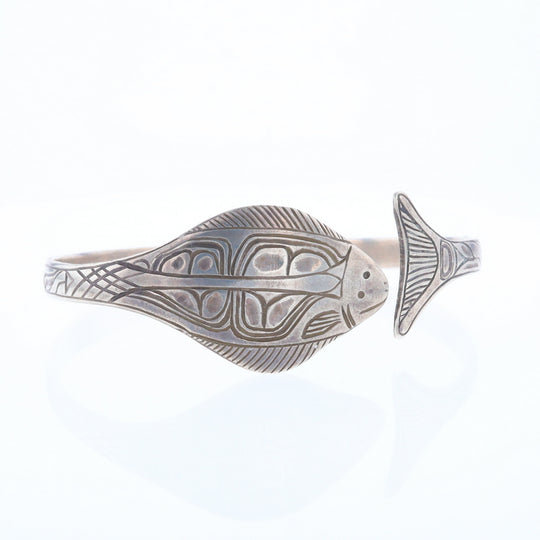 Halibut Fish Engraved Cuff Bracelet