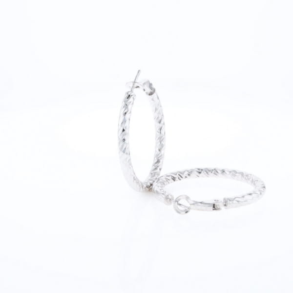 Diamond Cut Hoop Earrings