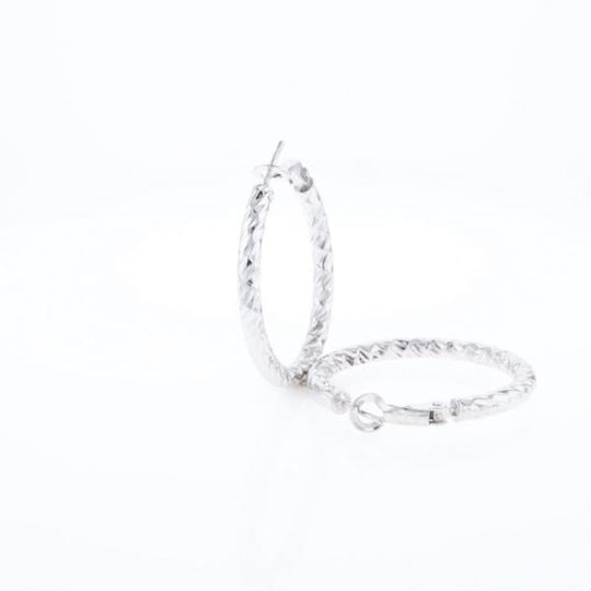 Diamond Cut Hoop Earrings