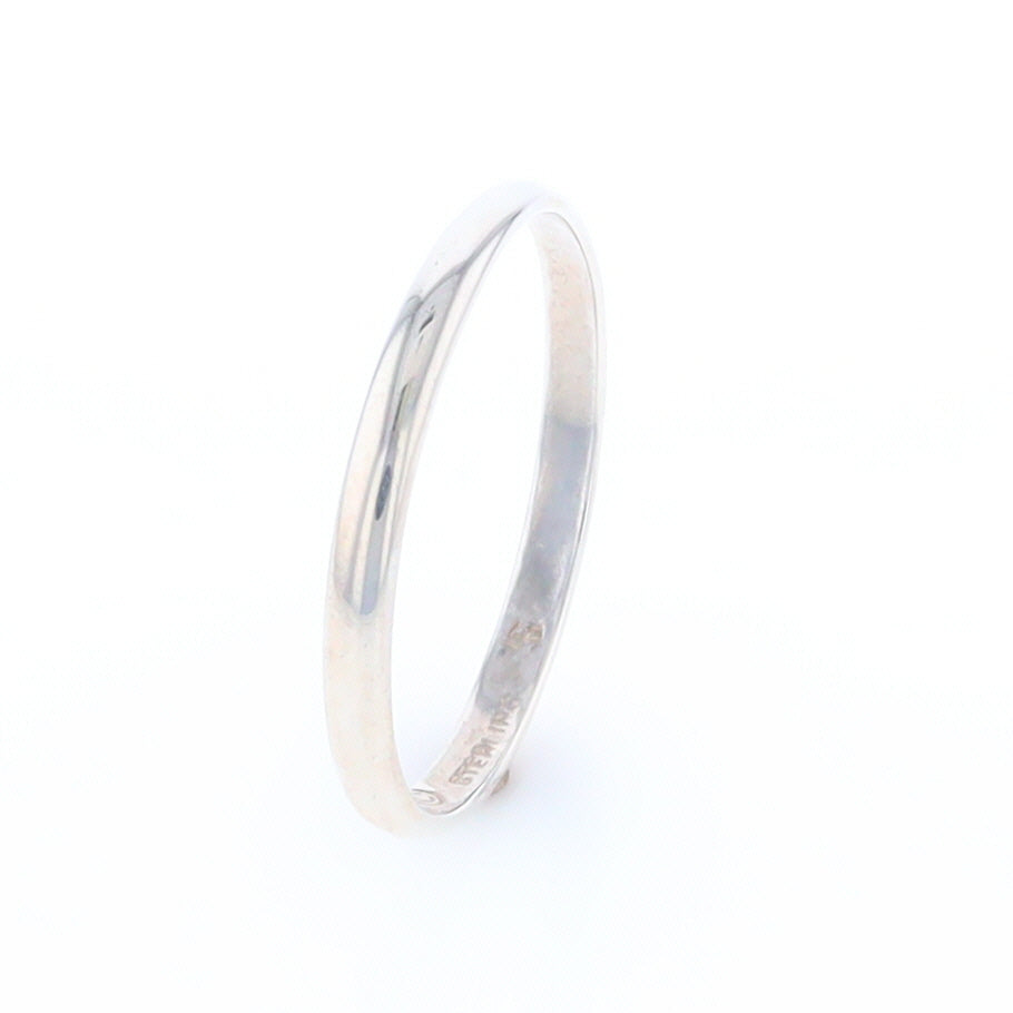 Men's Flat Silver Wedding Band