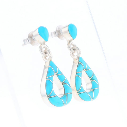 Native American Turquoise Teardrop Earrings