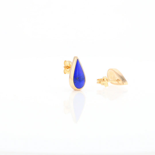 Lapis Tear Drop Inlaid Earrings