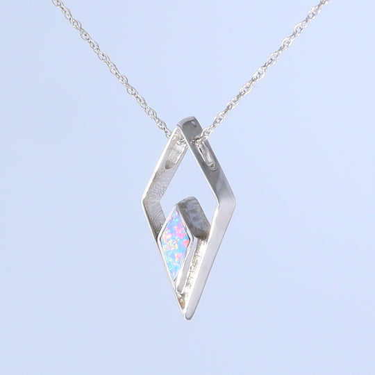 Opal Pendant Diamond Inlaid Design