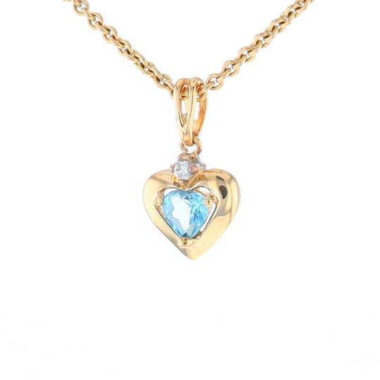 Blue Topaz Heart Pendant