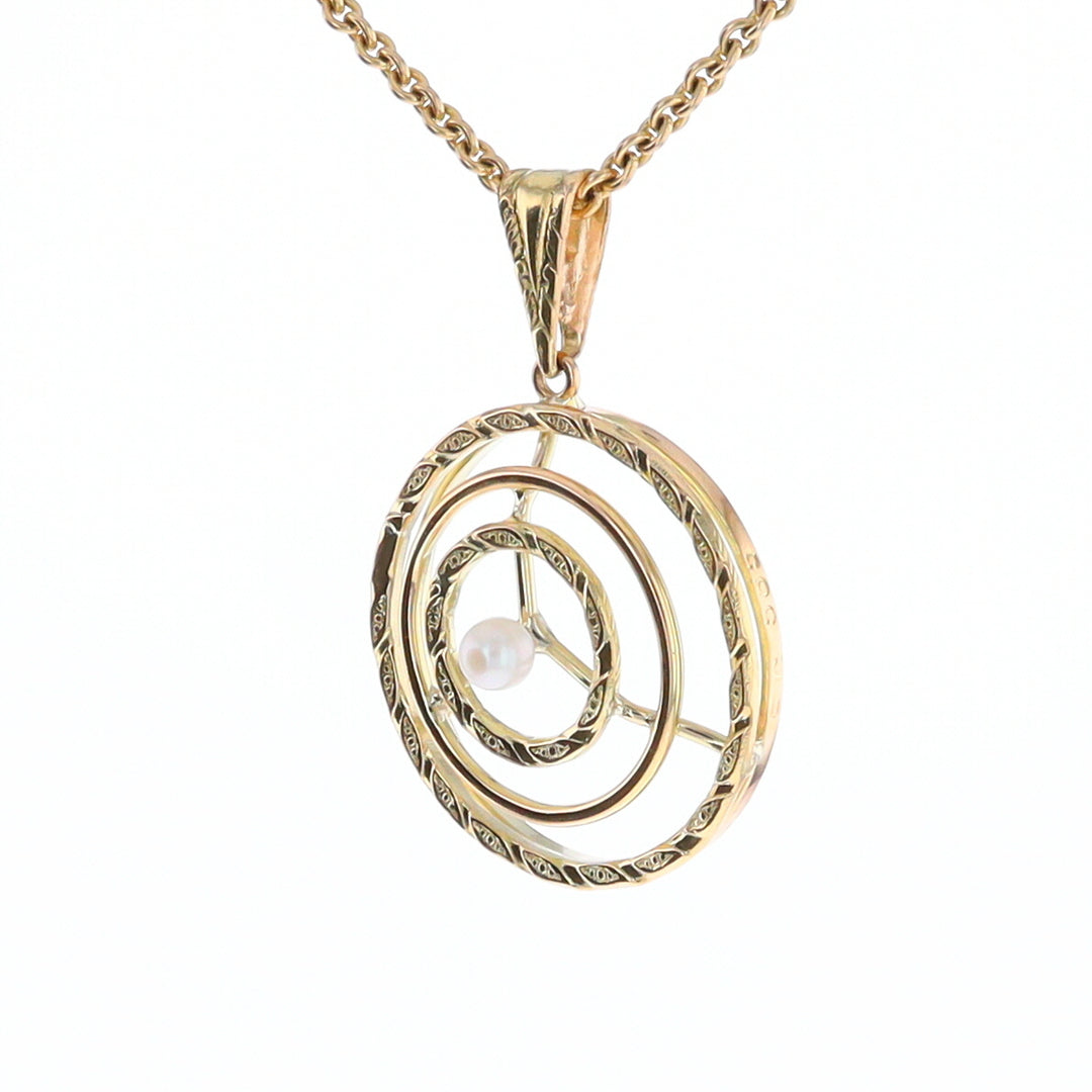 Three-Ring Pearl Pendant