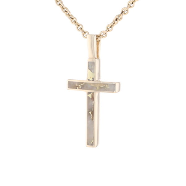 Three Section Gold Quartz Cross - G2