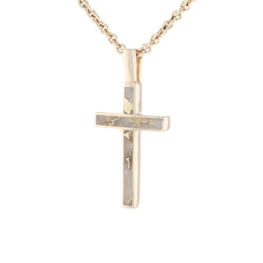 Three Section Gold Quartz Cross - G2