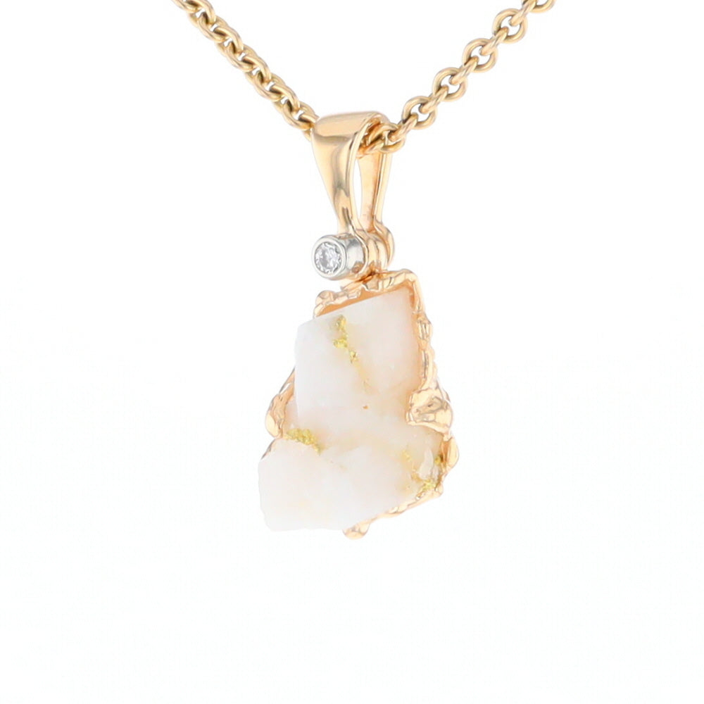 Rough Gold Quartz Freeform Pendant