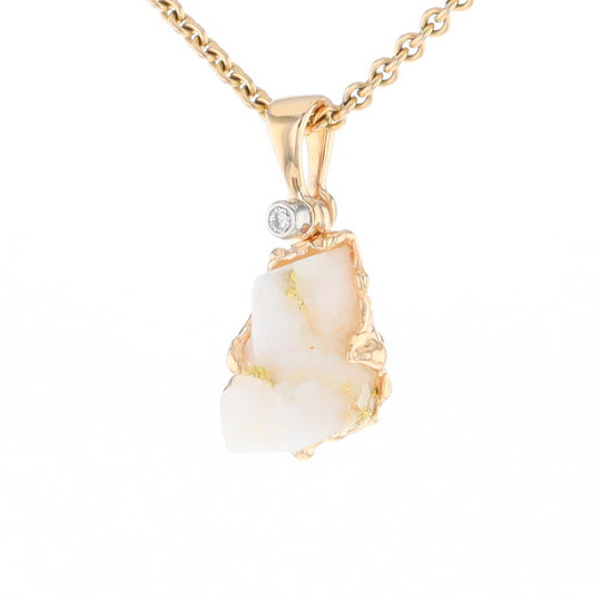 Rough Gold Quartz Freeform Pendant