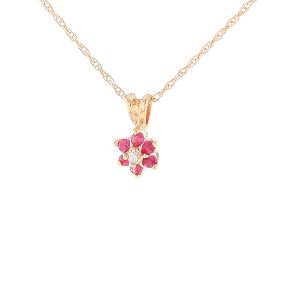 Ruby Flower Pendant