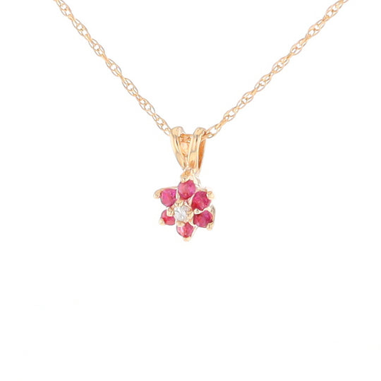 Ruby Flower Pendant