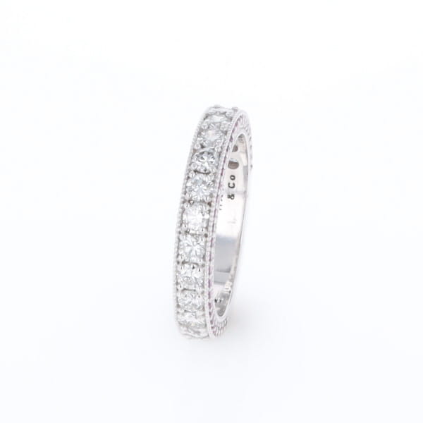 Diamond and Pink Sapphire Wedding Band