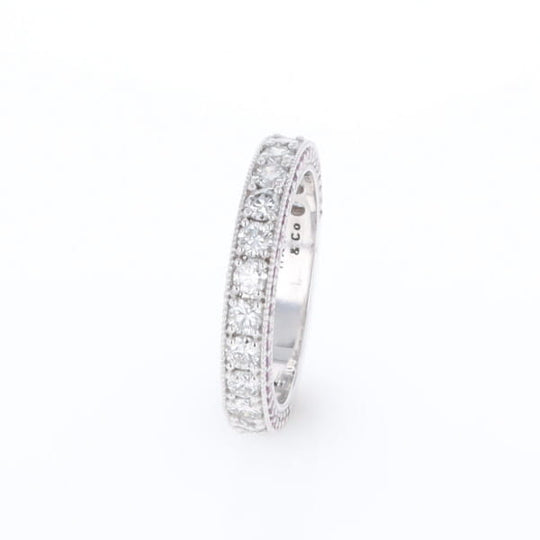Diamond and Pink Sapphire Wedding Band
