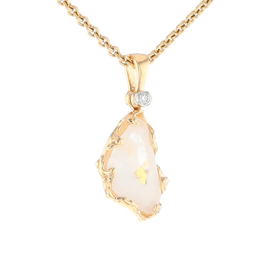 Gold Quartz Freeform Pendant (G2)